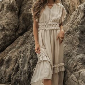 Bohme Willa Ruffle Dress Ivory